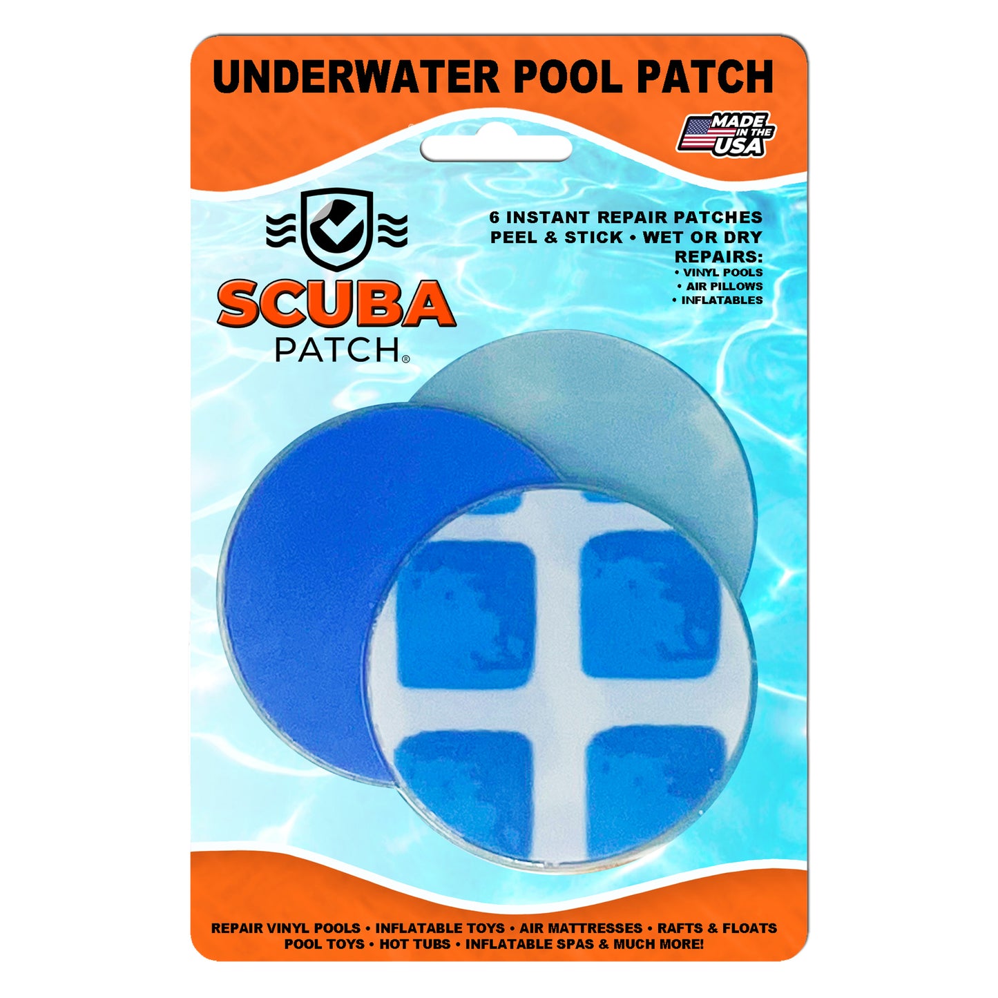 All-in-One Repair Kit for Above-Ground Pools | Fast, Underwater-Capable Peel-and-Stick or Adhesive Glue-Down Vinyl Patches & for Easy Set and Frame Pools