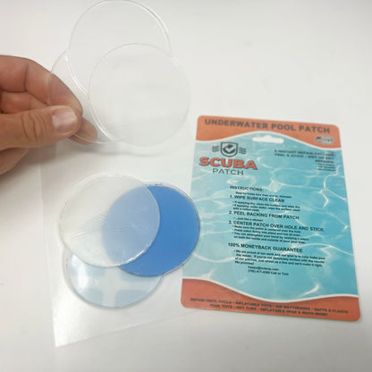 All-in-One Repair Kit for Above-Ground Pools | Fast, Underwater-Capable Peel-and-Stick or Adhesive Glue-Down Vinyl Patches & for Easy Set and Frame Pools