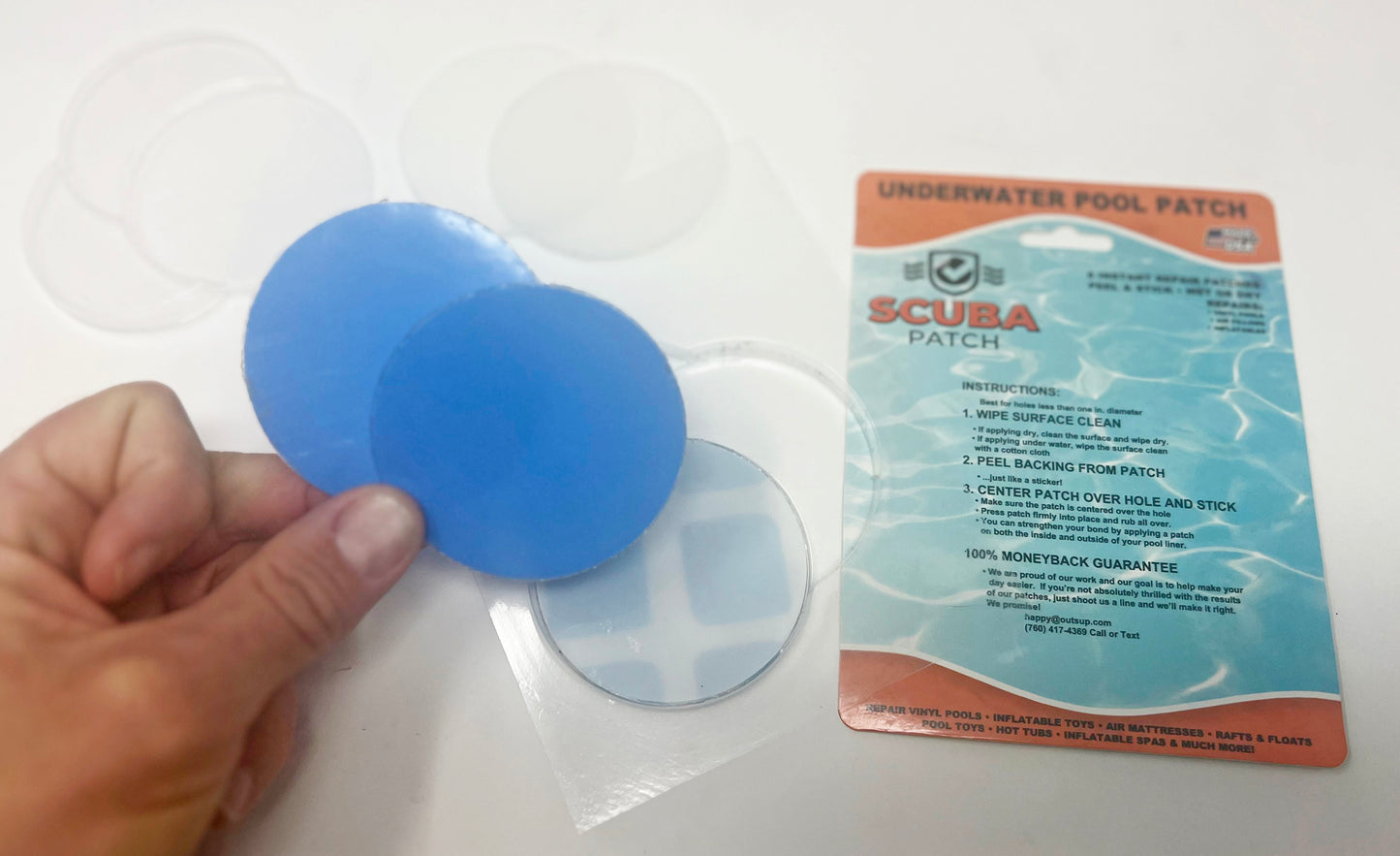 All-in-One Repair Kit for Above-Ground Pools | Fast, Underwater-Capable Peel-and-Stick or Adhesive Glue-Down Vinyl Patches & for Easy Set and Frame Pools