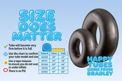 Bradley Heavy Duty Butyl Rubber Inner Tubes – Inflatable Tubes for Snow Sledding, River Floating, Pool Closing, and Whitewater Adventures