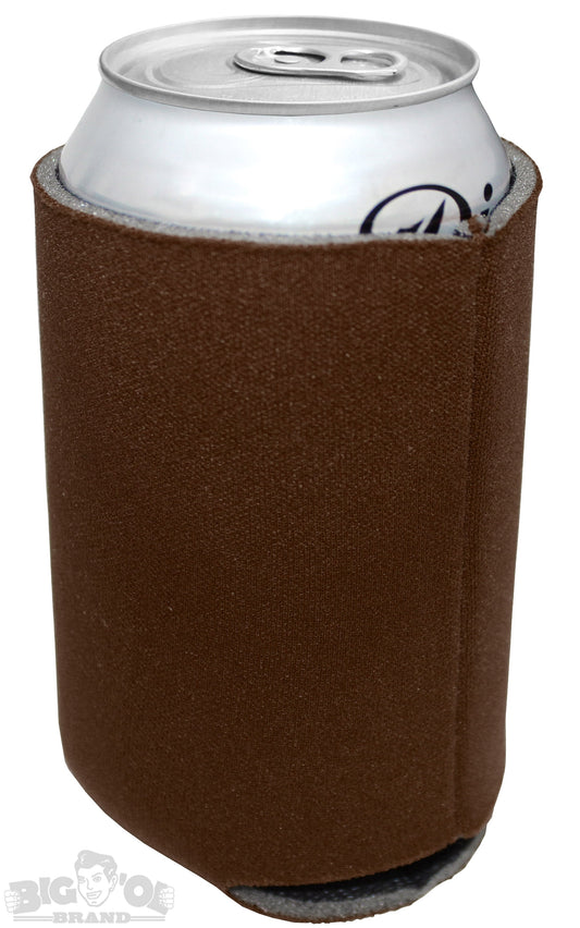 Single Premium Blank Beverage Insulator Can Cooler for Soda and Beverages (Brown)