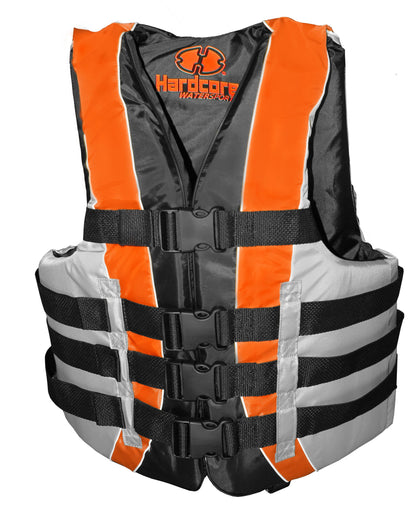 High-Performance Hardcore Adult Life Vest | USCG Approved Safety Flotation Device for Water Sports, Boating, and Outdoor Adventures | Fully Enclosed and Designed for Max Visibility