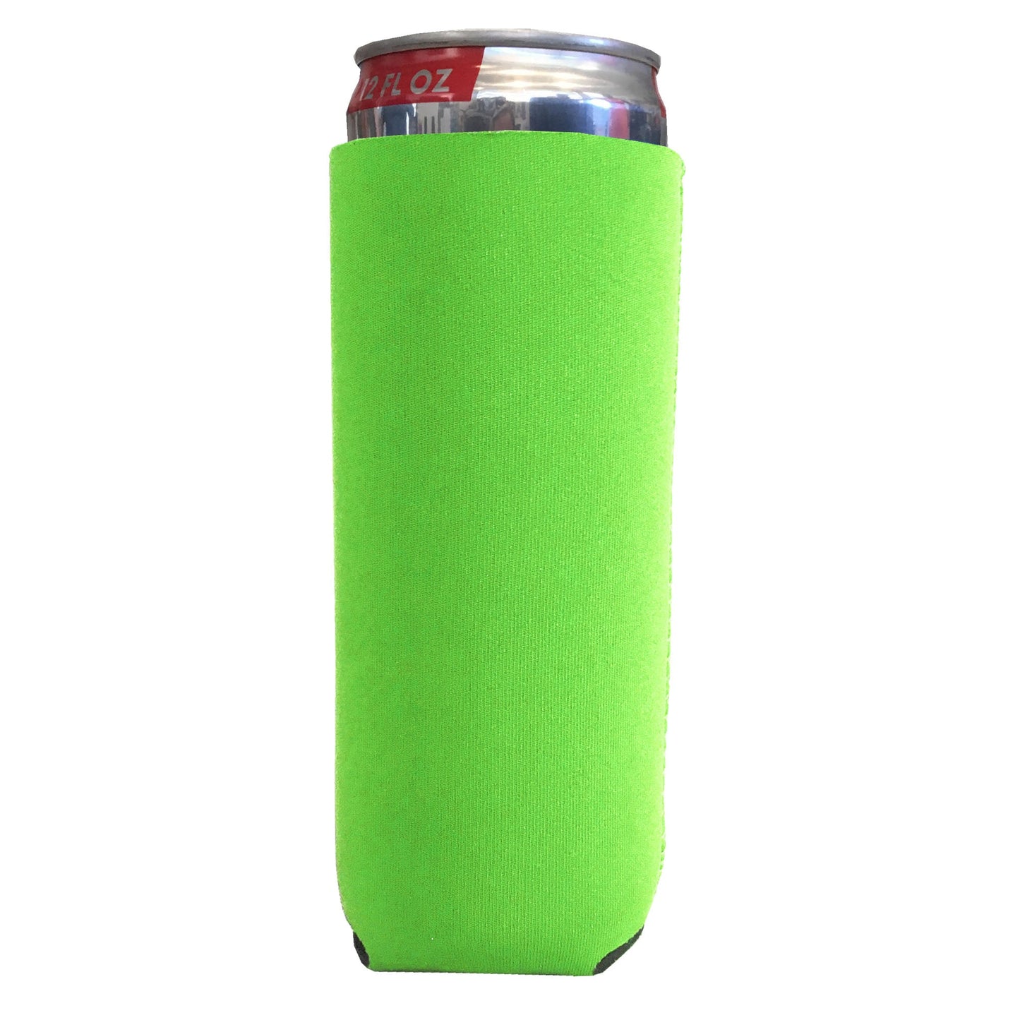 Neoprene 12 Ounce Slim Can Cooler Neon Green