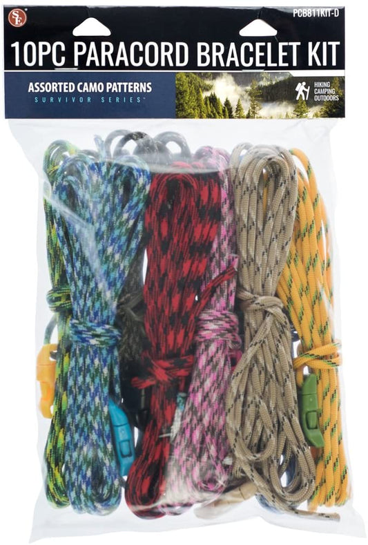 SE Survivor Series Assorted Paracord Bracelet Kit (10 PC.) - PCB811KIT-D