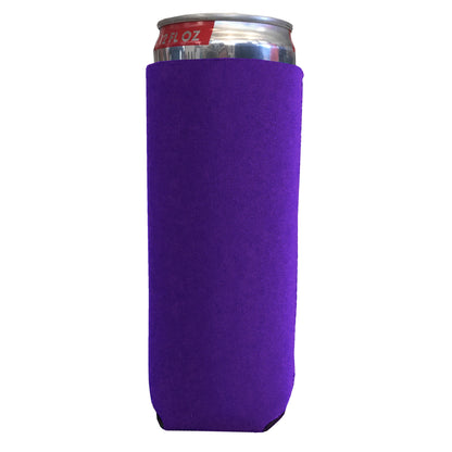 Neoprene Can Cooler Collapsible Sleeves for Slim 12oz Cans - 12-Pack - Blank Design for any Event - Lightweight 3mm Thick Insulation Keeps Your Drinks Cool!