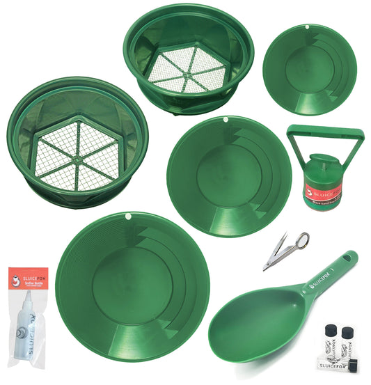 Sluice Fox 12 Pc Gold Panning Kit (Green)