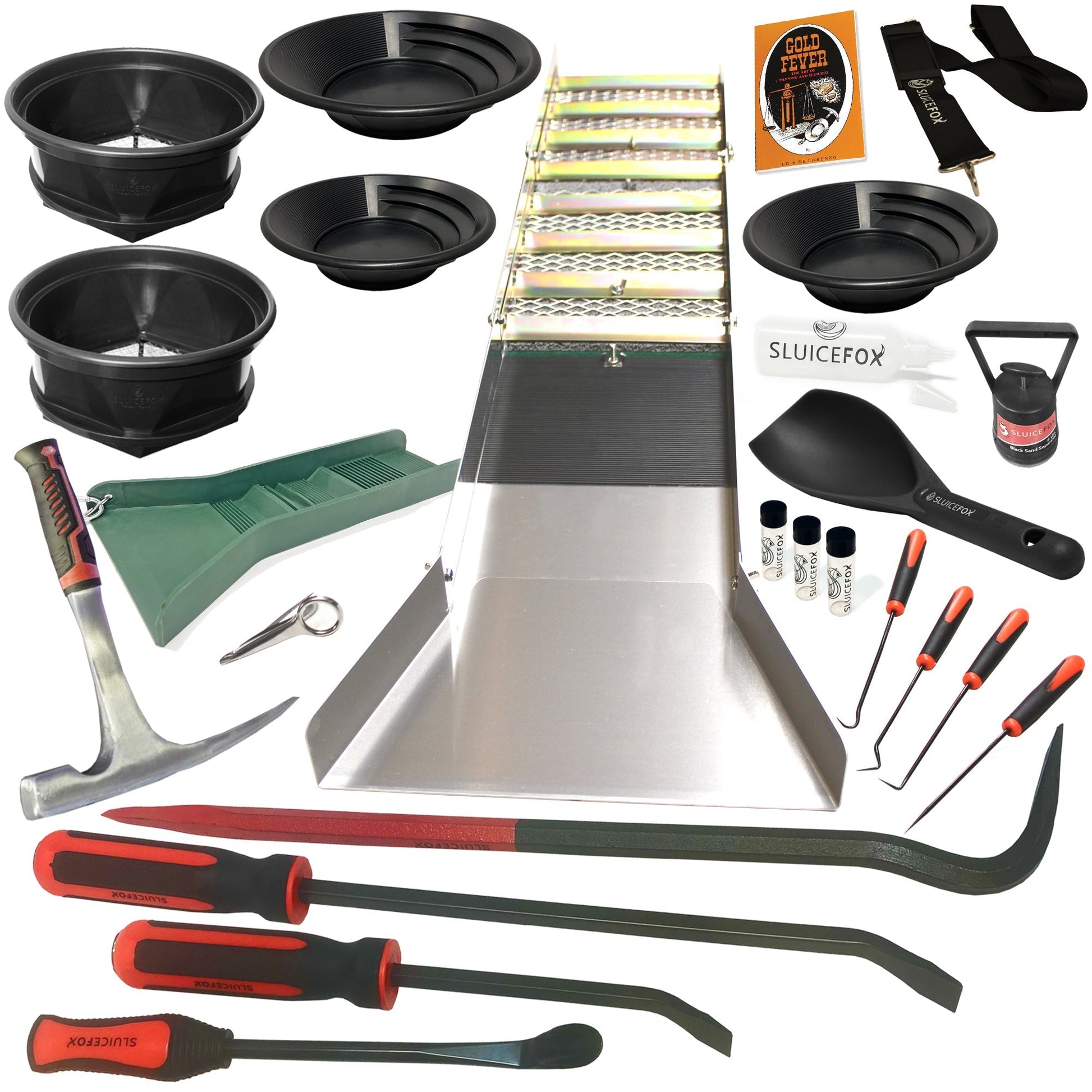 Gold Panning Kit – 35cm Prospecting Pan With Trowel & Hook – Lightweight PP Gold Mining Equipment For Beginner & Expert Prospectors