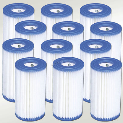 12 Pack Intex Type A Filter Cartridge for Above Ground Swimming Pool Pumps