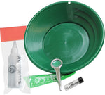 Sluice Fox Gold Pan Starter Kit with Snifter Bottle | Gold Prospecting Kit (Black)