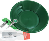 Sluice Fox Gold Pan Starter Kit with Snifter Bottle | Gold Prospecting Kit (Green)