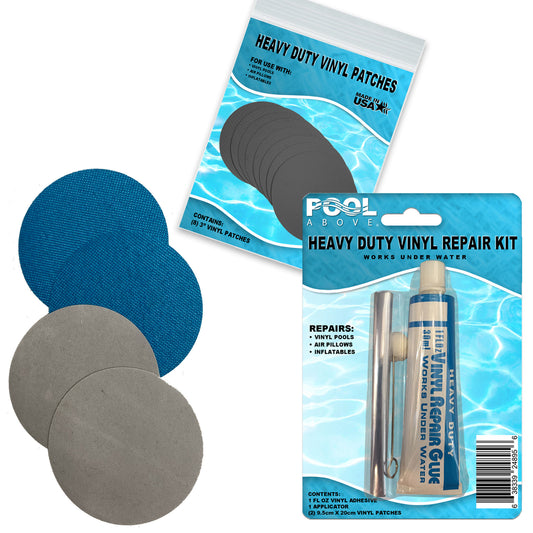 Repair Kit for Jr Cot Camping Mat | Vinyl glue | Grey and Blue Patches