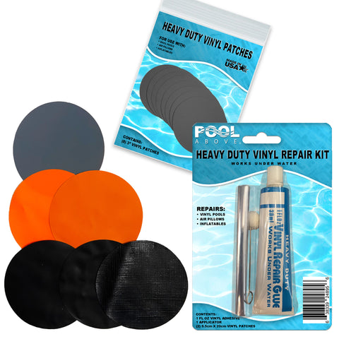 Repair Kit for Kondor Boat | Vinyl glue | Orange Black and Grey Vinyl Patches