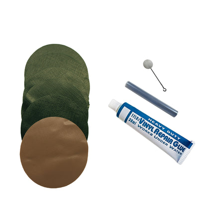 Repair Kit for Seahawk 2 Boat | Vinyl glue | Green and Tan Patches