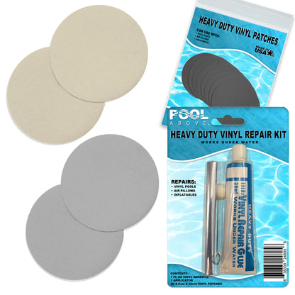 Repair Kit for Dura Beam Deluxe Single Airbed | Vinyl glue | Gray Beige Patches