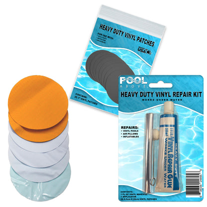 Repair Kit for My First Fast Set Pool | Vinyl glue | Orange and White Patches