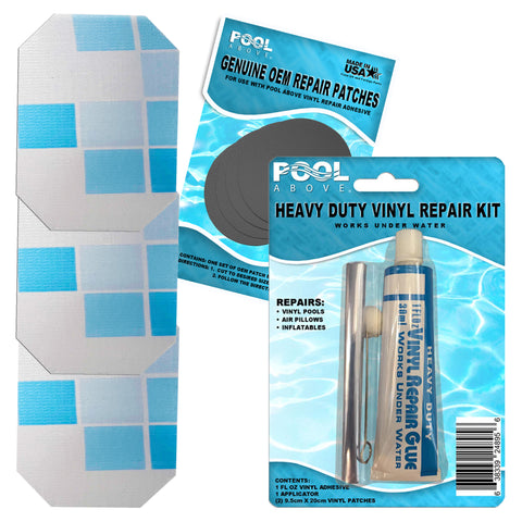 Repair Kit for Pool Liner | Vinyl glue | Gray and Multi Patches