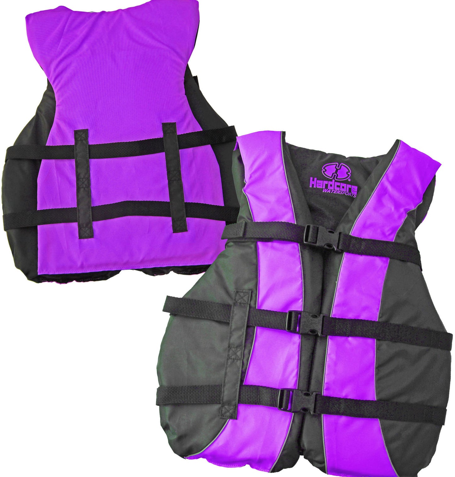 2 Pack Hardcore Adult Life Jacket PFD Type III Coast Guard Ski Vest Purple