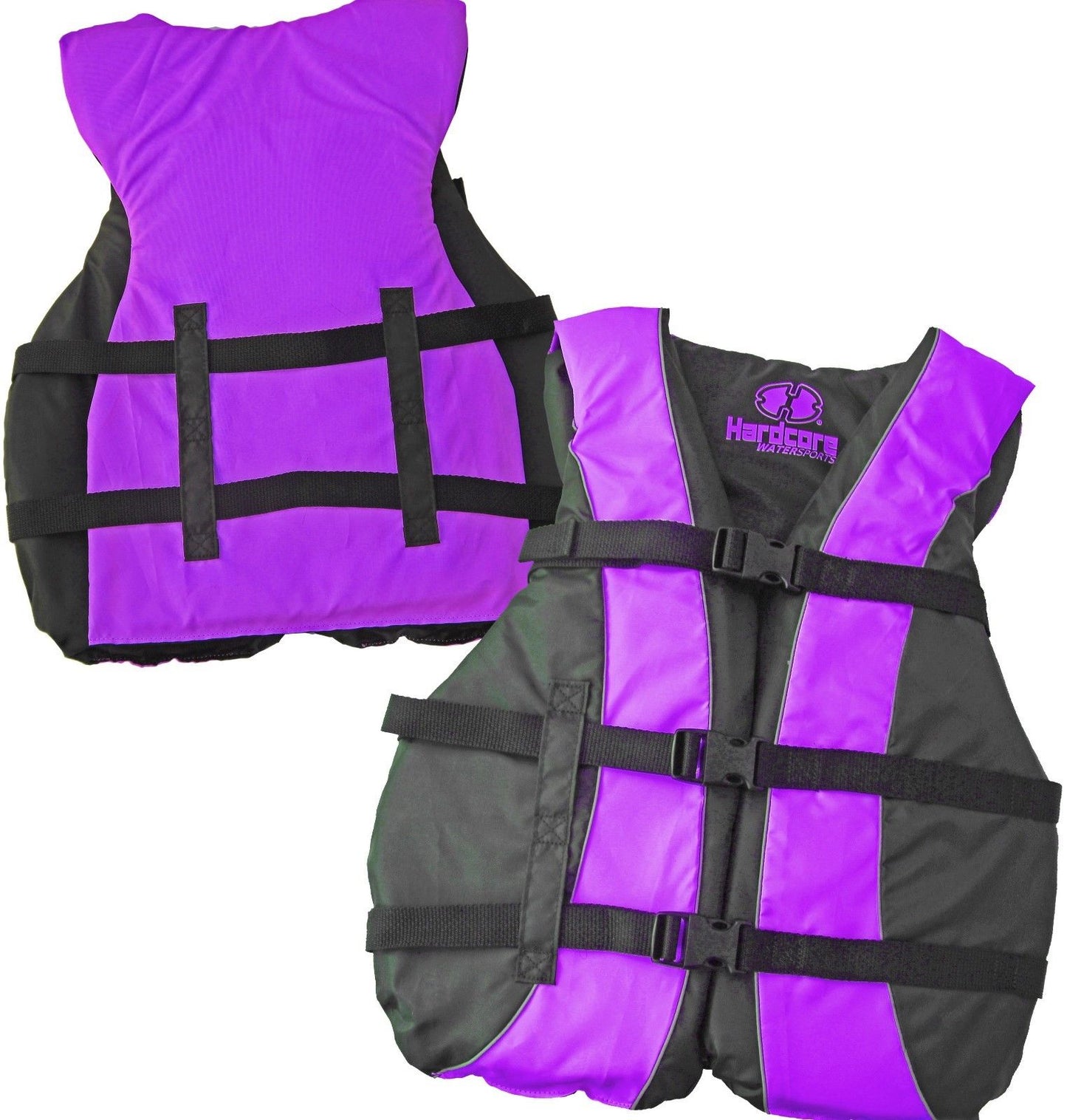 3 Pack Hardcore Adult Life Jacket PFD Type III Coast Guard Ski Vest Purple
