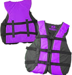 3 Pack Hardcore Adult Life Jacket PFD Type III Coast Guard Ski Vest Purple