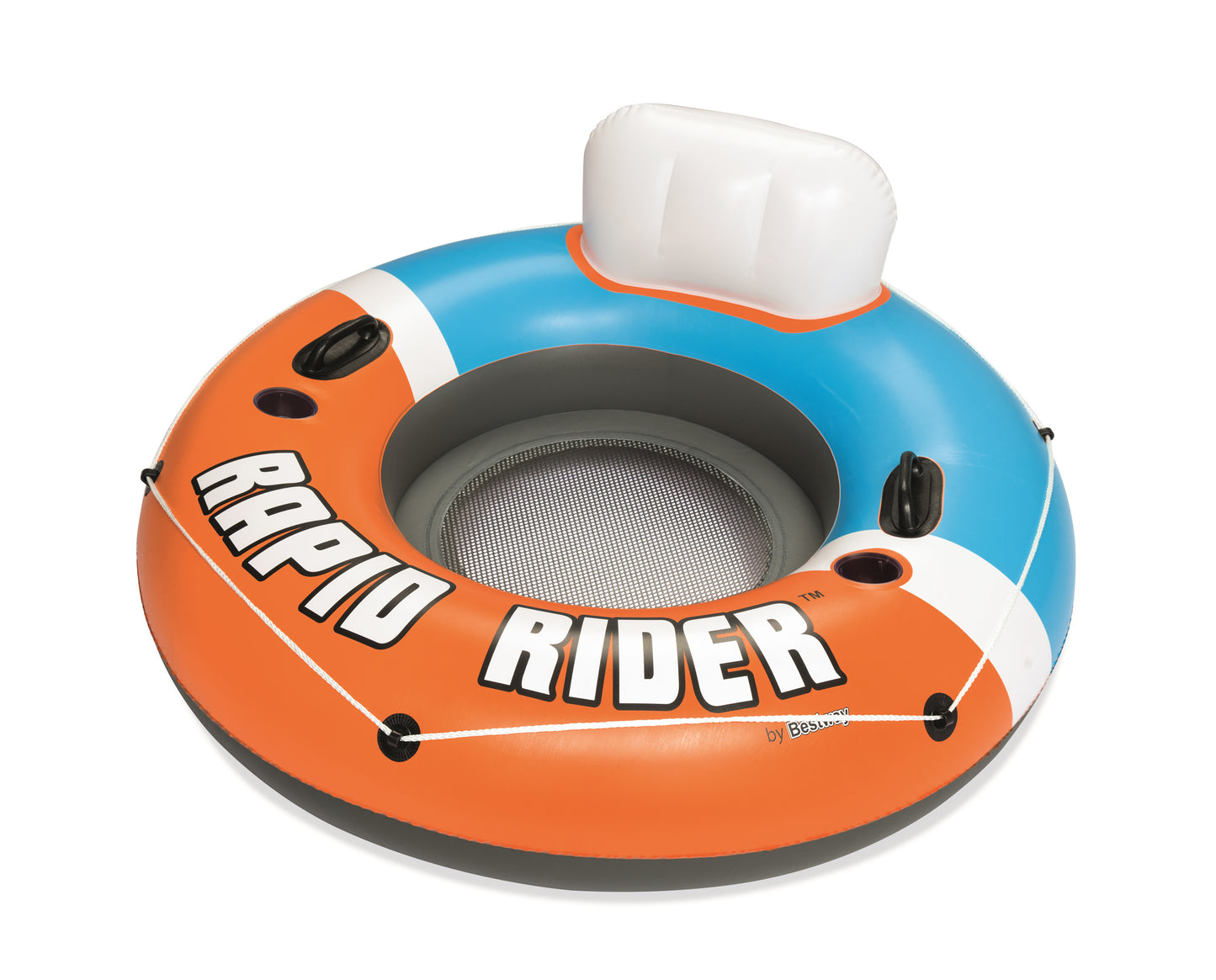 Bestway CoolerZ Rapid Rider Inflatable Blow Up Pool Chair Tube, Orange (4 Pack)