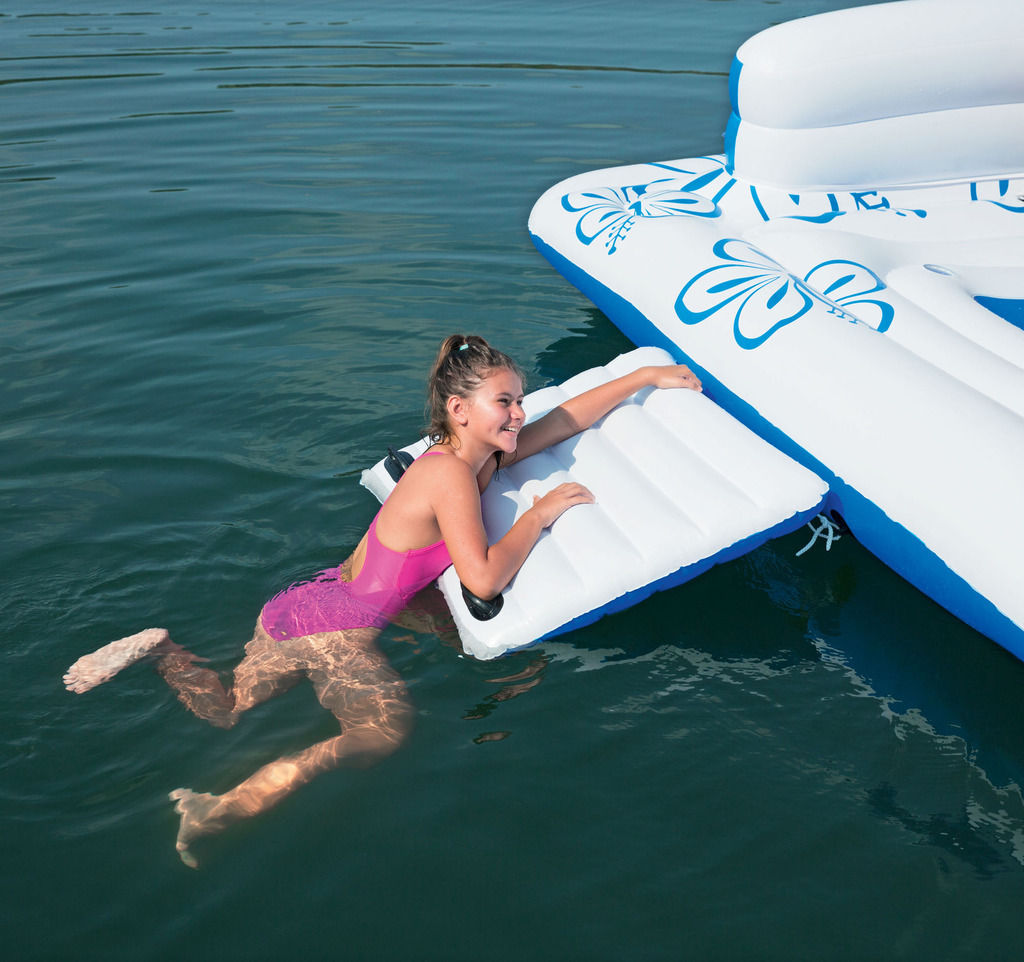 Bestway Tropical Breeze II Inflatable 6-Person Floating Island Lounge Raft