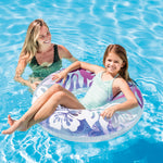 Intex Clear Color Tube Inflatable Swimming Pool Float Raft Flower Design