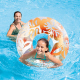 Intex Colorful Transparent Inflatable Swimming Pool Tube Raft (6 Pack) 59251EP