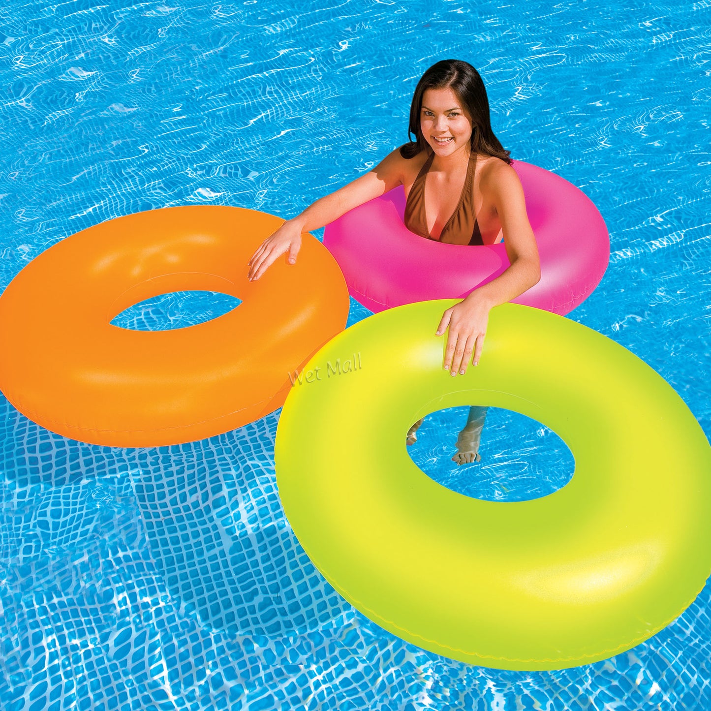 Intex Neon Frost Tube Inflatable Swimming Pool Float Raft Ring