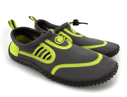 Hardcore mens water shoes; Quick drying aqua socks for barefoot running, swimming, poolside fun  at the water park, camping, yoga or surfing at the beach